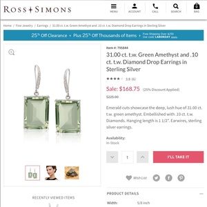 Green amethyst and diamond earrings